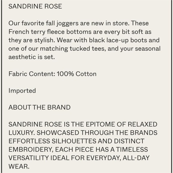 Sandrine Rose x Free People French Terry Eye Sweatpants - Picture 6 of 6